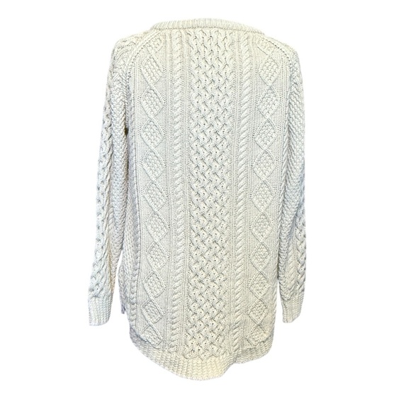 L.L. Bean Signature Cotton Fisherman Sweater. Ivory Cream Size M #1899 - Picture 7 of 9